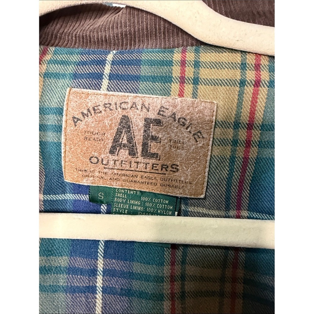 American Eagle Outfitters Men's Tan Canvas Field Jacket with Corduroy Collar - Picture 2 of 7
